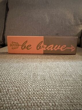 Kirkland Signature Two-Tone Orange and Brown "be brave" Wall Plaque